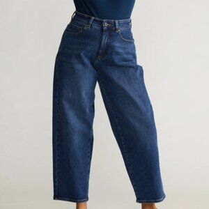 Universal Standard Lou High Waisted Barrel Leg Jeans 14 Plus Union City Blue